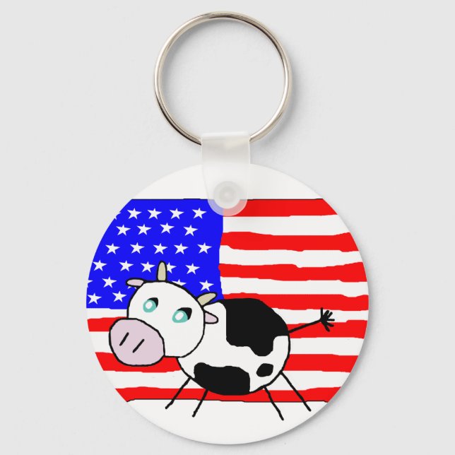 USA Cow Keychain (Front)
