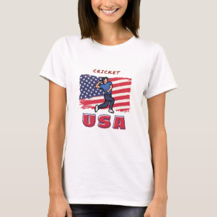 USA Cricket Fan Fast Bowler T-Shirt