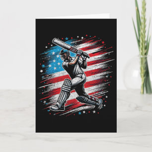 Usa Cricket Patriotic Design Cricket Lover Present Card