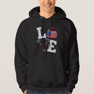 Usa Curler Broom Winter Ice Sports American Flag C Hoodie