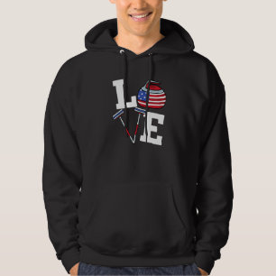 Usa Curler Broom Winter Ice Sports American Flag C Hoodie
