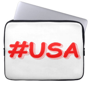 "#USA" Cute Design. Buy Now Laptop Sleeve