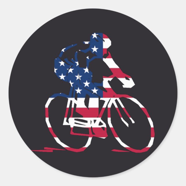 USA Cyclist Classic Round Sticker (Front)