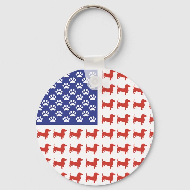USA Dachshund Key Ring (Front)