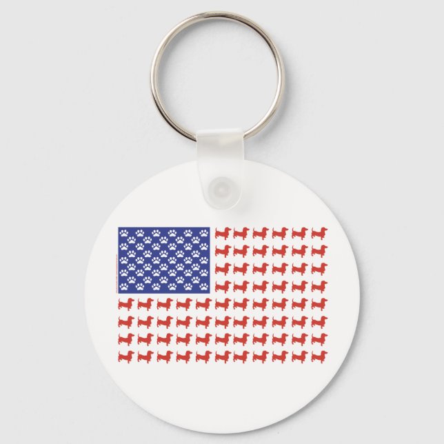 USA Dachshund Key Ring (Front)