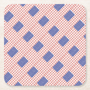 USA Dachshund Square Paper Coaster