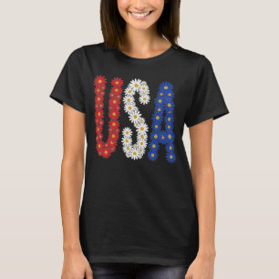 USA Daisies Patriotic Daisy Flower 4th Of July T-Shirt