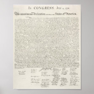 USA 📜 Declaration of Independence Poster