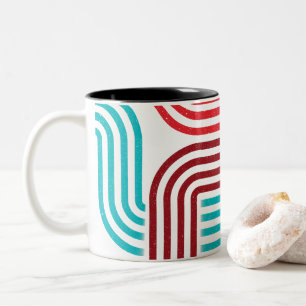 USA Deco Stripes - America's 250th Anniversary Two-Tone Coffee Mug
