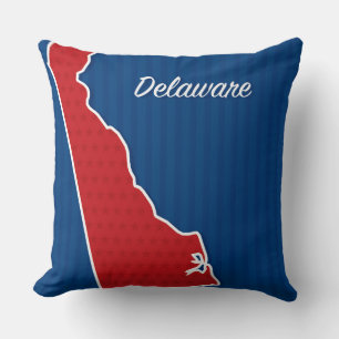 USA Delaware State Patriotic Stars and Stripes Map Cushion