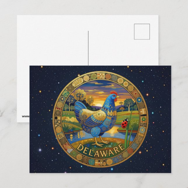 USA Delaware state symbols Postcard (Front/Back)