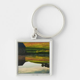 USA, Delaware, Wilmington. Stone barn on edge Key Ring