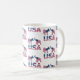 USA Democratic Donkey Republican Elephant Politics Coffee Mug