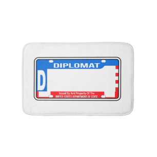 USA Diplomatic License Plate Blank Bath Mat