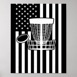 Usa Disc Golf Flag - American Disc Golf Sket And F Poster