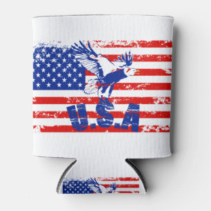 usa distressed bald eagle can cooler