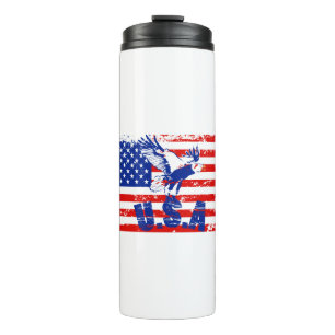 usa distressed bald eagle thermal tumbler