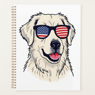 USA Dog Lover - Cool Pup with American Flag Shades Planner