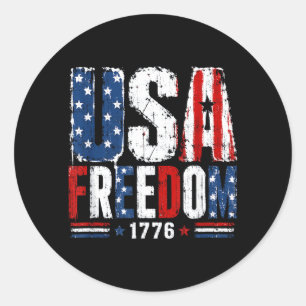 Usa Dom 1776 Patriotic Aamerican Flag Vintage Classic Round Sticker