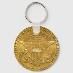USA Double Eagle Liberty Head Gold Coin $20 Key Ring