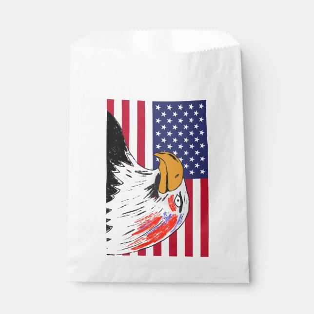 USA Drawing of an Eagle Favour Bag (Front)