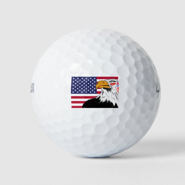 USA Drawing of an Eagle Golf Balls (Front)