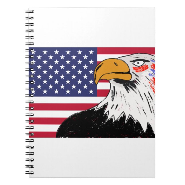 USA Drawing of an Eagle Notebook (Front)