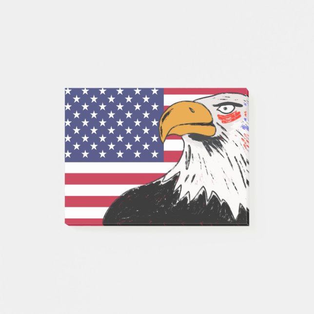 USA Drawing of an Eagle Post-it Notes (Front)