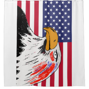 USA Drawing of an Eagle Shower Curtain