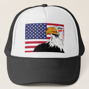 USA Drawing of an Eagle Trucker Hat