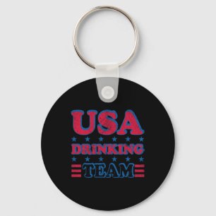 Usa Drinking Team 4th Of July Independence Day Dru Key Ring