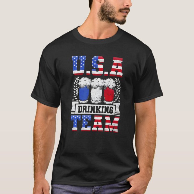 Usa Drinking Team Beer Day T-Shirt (Front)