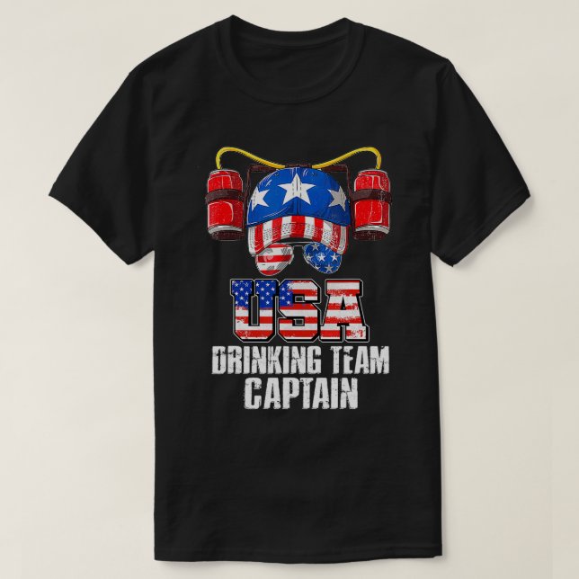 USA Drinking Team  Beer Party Fourth of July Sungl T-Shirt (Design Front)
