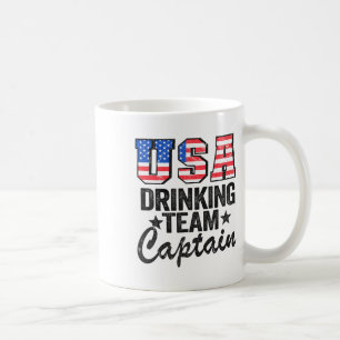 Usa Drinking Team Captain American Flag 4th Of Jul Coffee Mug