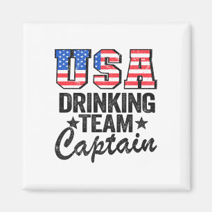 Usa Drinking Team Captain American Flag 4th Of Jul Magnet