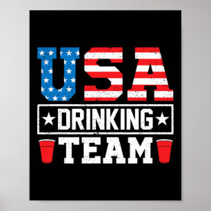 Usa Drinking Team Funny Drinking Beer Lover Poster
