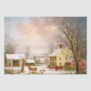 USA Durrie Winter in Country Horse Sleigh Tissue Paper