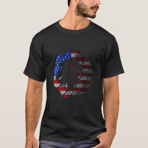 Usa Eagle 4th Of July Freedom American Pride Hexag T-Shirt