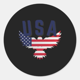 Usa Eagle 4th Of July Gift Casual American Proud Classic Round Sticker