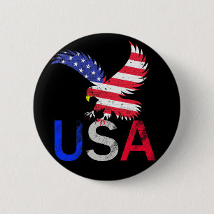 USA Eagle 6 Cm Round Badge