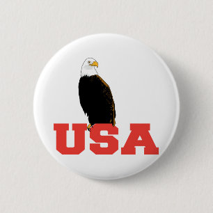 USA Eagle 6 Cm Round Badge
