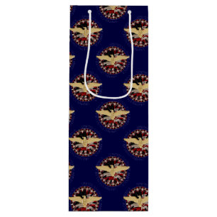USA Eagle and Flag, Blue-Blue-Wine Gift Bag