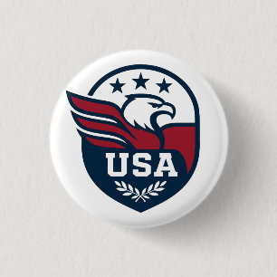 USA Eagle Crest 3 Cm Round Badge