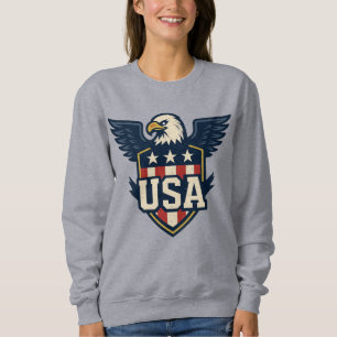 USA Eagle Crest — Vintage Flag Shield Sweatshirt