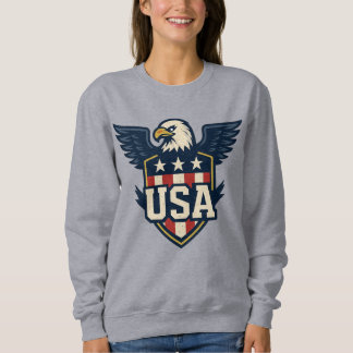 USA Eagle Crest — Vintage Flag Shield Sweatshirt