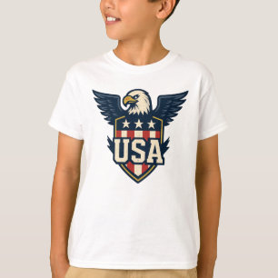 USA Eagle Crest — Vintage Flag Shield T-Shirt