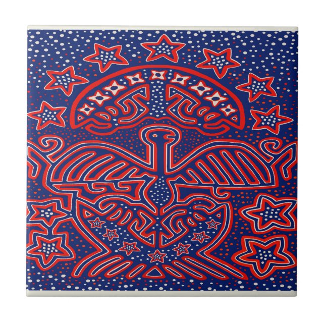 USA Eagle Democratic Patriot Ceramic Tile (Front)