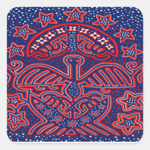 USA Eagle Democratic Patriot Square Sticker
