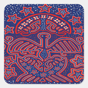 USA Eagle Democratic Patriot Square Sticker