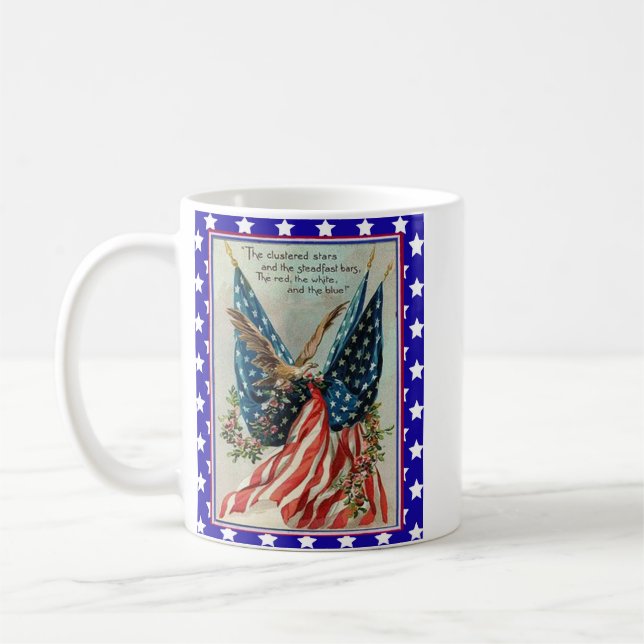 USA Eagle Fourth of July Patriotic Flag Coffee Mug (Left)
